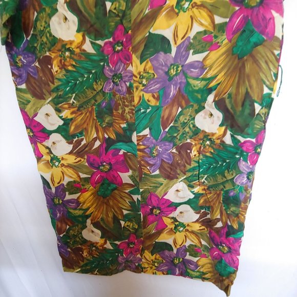 Pat Argent Collection 100% Silk hawaiin print midi short sleeve size 10 - Picture 11 of 12
